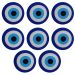 Jogo 8 capas sousplat mesa decorativo 35x35 Olho Grego designer azul
