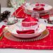 Jogo Americano 2 peças Natal estrela estampado Vermelho