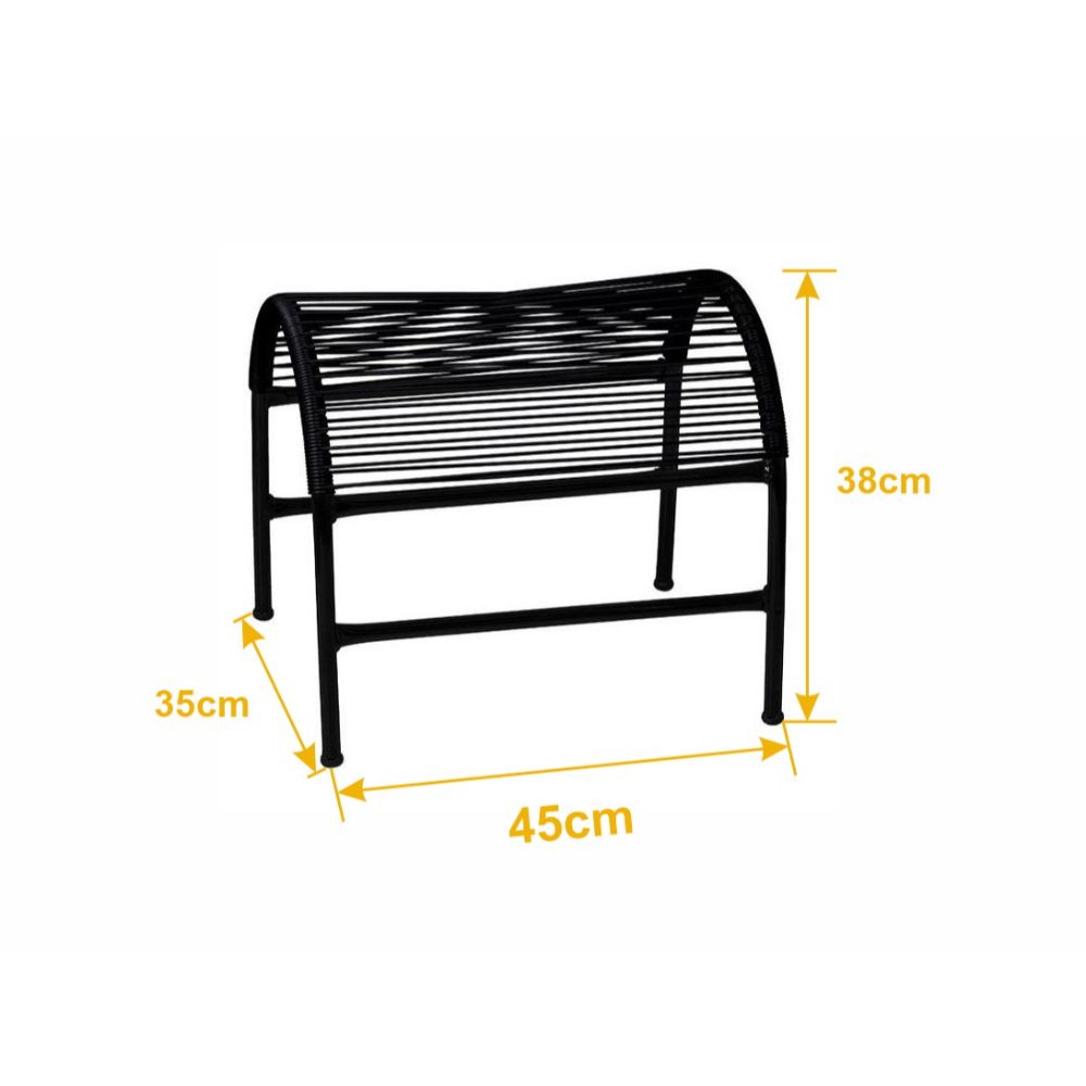 Kit 02 decanso para os pés Acapulco Para Área Externa Jardim Preto