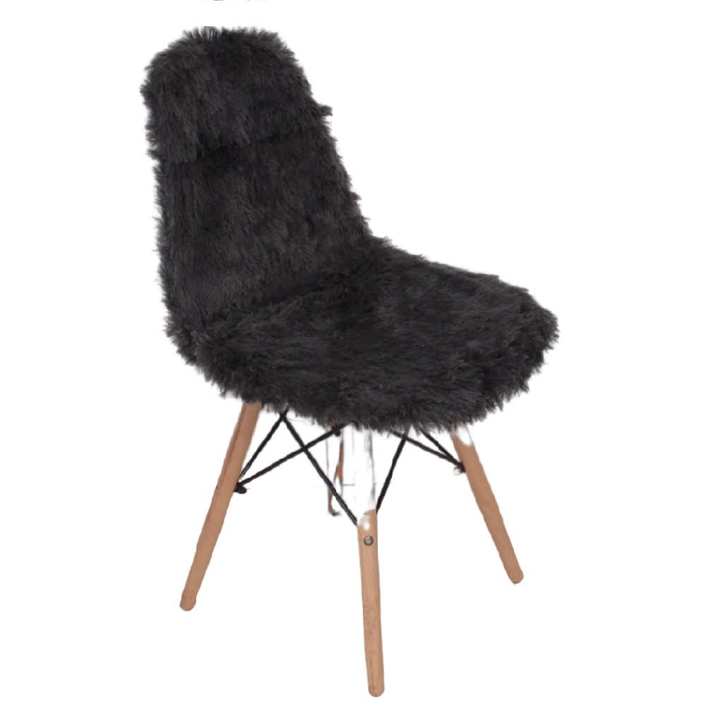 Kit 2 Capas felpuda para cadeira eames Cinza pelo alto