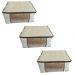 Kit 3 Caixas G Organizadoras p/ Edredom TNT Bege visor PVC