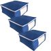 Kit 3 Organizadores G para Armário TNT Azul Visor PVC