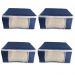 Kit 4 Caixas G Organizadoras Almofada TNT Azul Visor PVC
