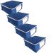 Kit 4 Caixas G Organizadoras Almofada TNT Azul Visor PVC