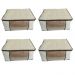 Kit 4 Caixas G Organizadoras Almofada TNT Bege Visor PVC