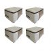 Kit 4 Caixas G Organizadoras Almofada TNT Bege Visor PVC