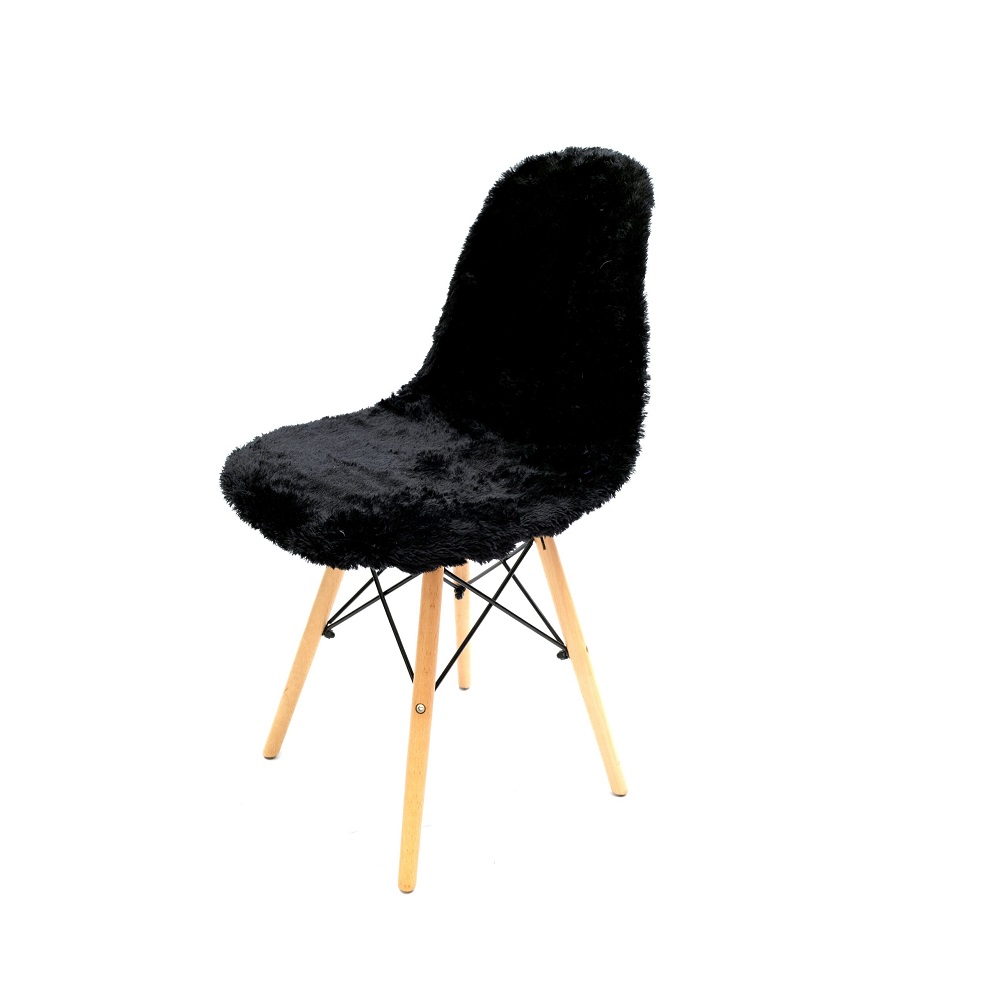 Kit 4 Capas para cadeira eiffel Felpuda Preto premium