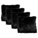 Kit 4 capas de almofada 45X45 preta felpuda pelúcia
