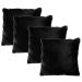 Kit 4 capas de almofada 45X45 preta felpuda pelúcia