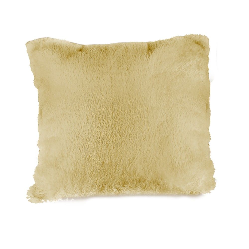 Kit 4 capas de almofada 45x45  peluda bege luxo