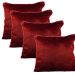 Kit 4 capas de almofada 45x45 bordô shaggy decorativa
