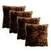 Kit 4 capas felpuda para almofada 45x45 Marrom Café pelo baixo