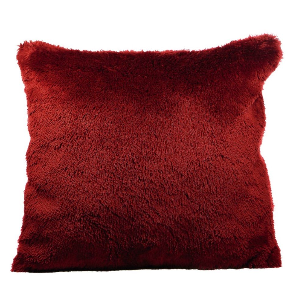 Kit 4 capas felpuda para almofada 45x45 bordô pelo baixo