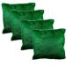 Kit 4 capas felpuda para almofada 45x45 verde pelo baixo