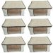 Kit 6 Caixas G Organizadoras Almofada TNT Bege Visor PVC