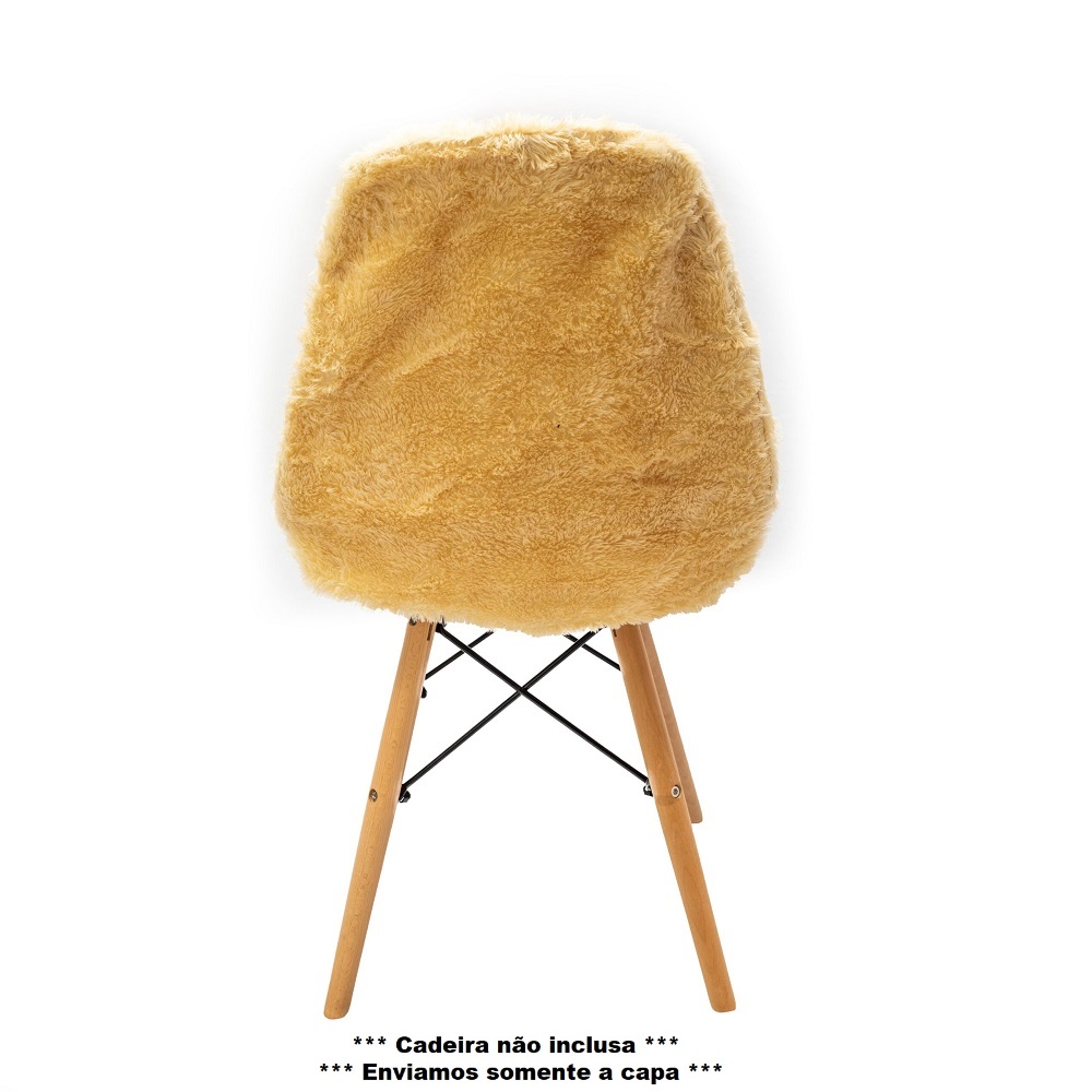 Kit 6 Capas para cadeira eiffel design felpudo Bege