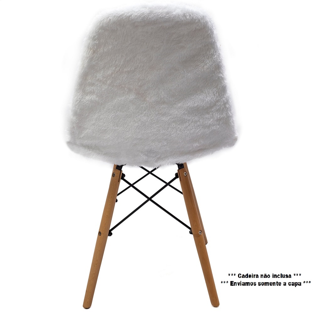 Kit 6 Capas para cadeira eiffel design felpudo Branco