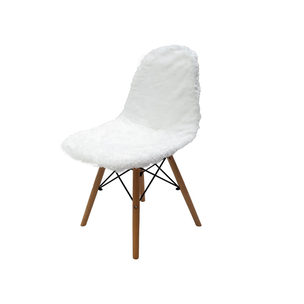 Kit 6 Capas peluda Branco para cadeira eiffel