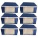 Kit 6 Organizadores G Guarda Roupa TNT Azul Visor PVC