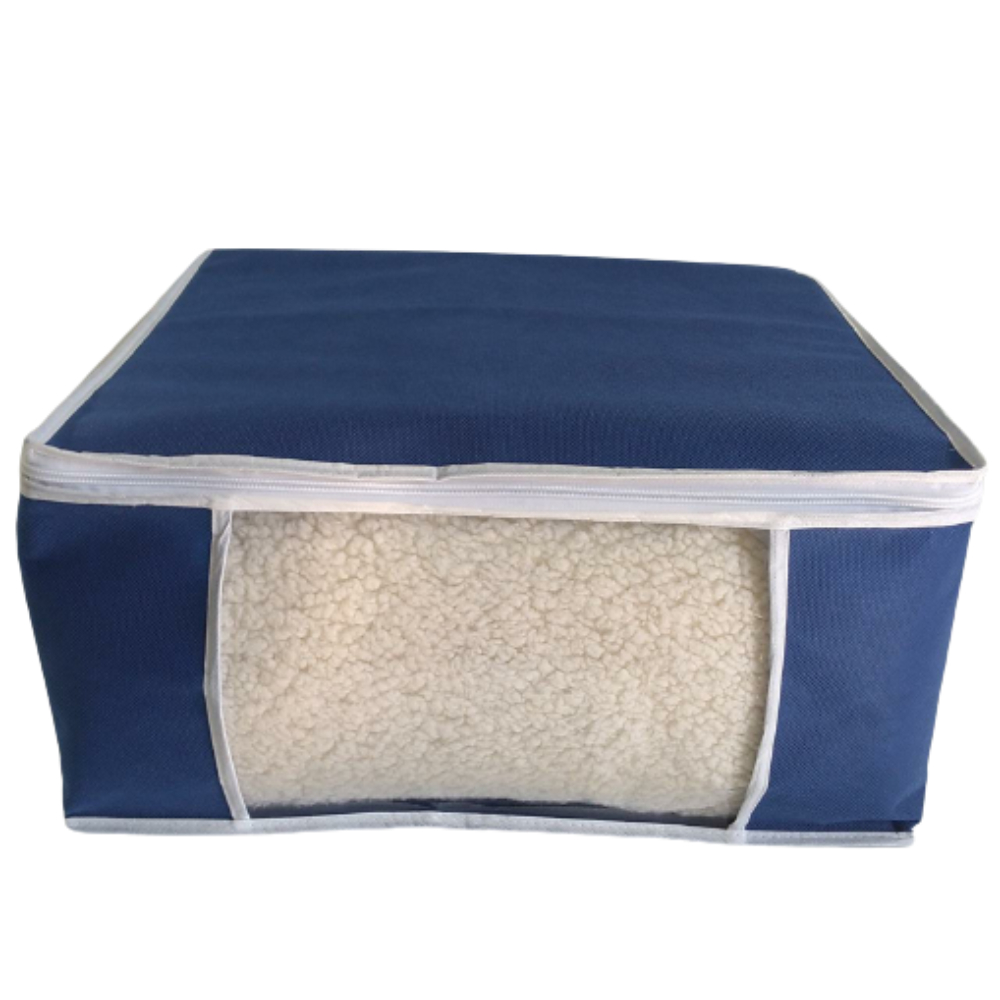 Kit 6 Organizadores G Guarda Roupa TNT Azul Visor PVC