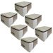 Kit 6 Organizadores G Guarda Roupa TNT Bege Visor PVC
