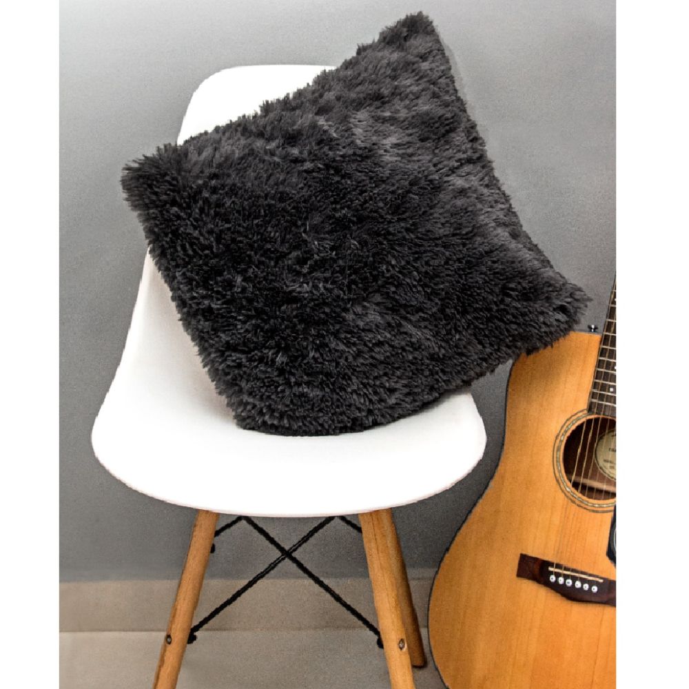 Kit 6 capas de almofada 45x45 Branco shaggy decorativa