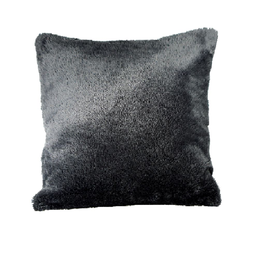 Kit 6 capas de almofada 45x45 Grafite shaggy luxuosa