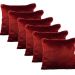 Kit 6 capas de almofada 45x45 bordô shaggy elegante