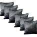 Kit 6 capas de almofada 45x45 design felpudo Grafite decorativa