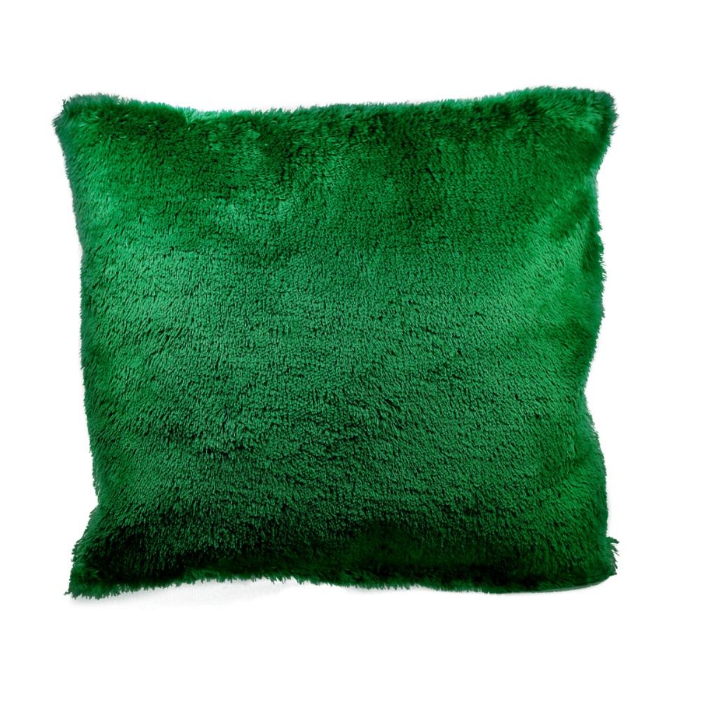 Kit 6 capas de almofada 45x45 verde pelúcia felpuda pelo baixo