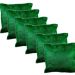 Kit 6 capas de almofada 45x45 verde pelúcia felpuda pelo baixo