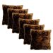Kit 6 capas felpuda para almofada 45x45 Marrom Café pelo baixo