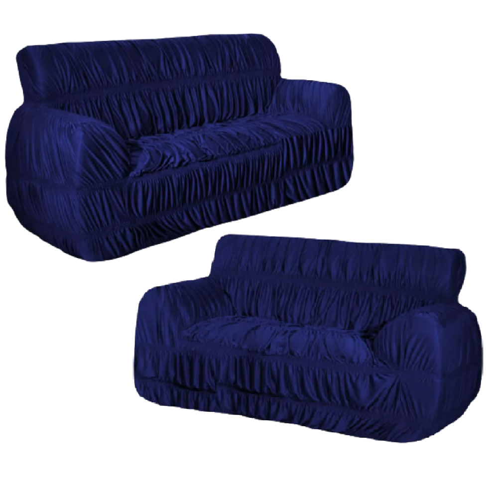 Kit Capa p Sofá 2 e 3 Lugares protege premium tecido Azul M.