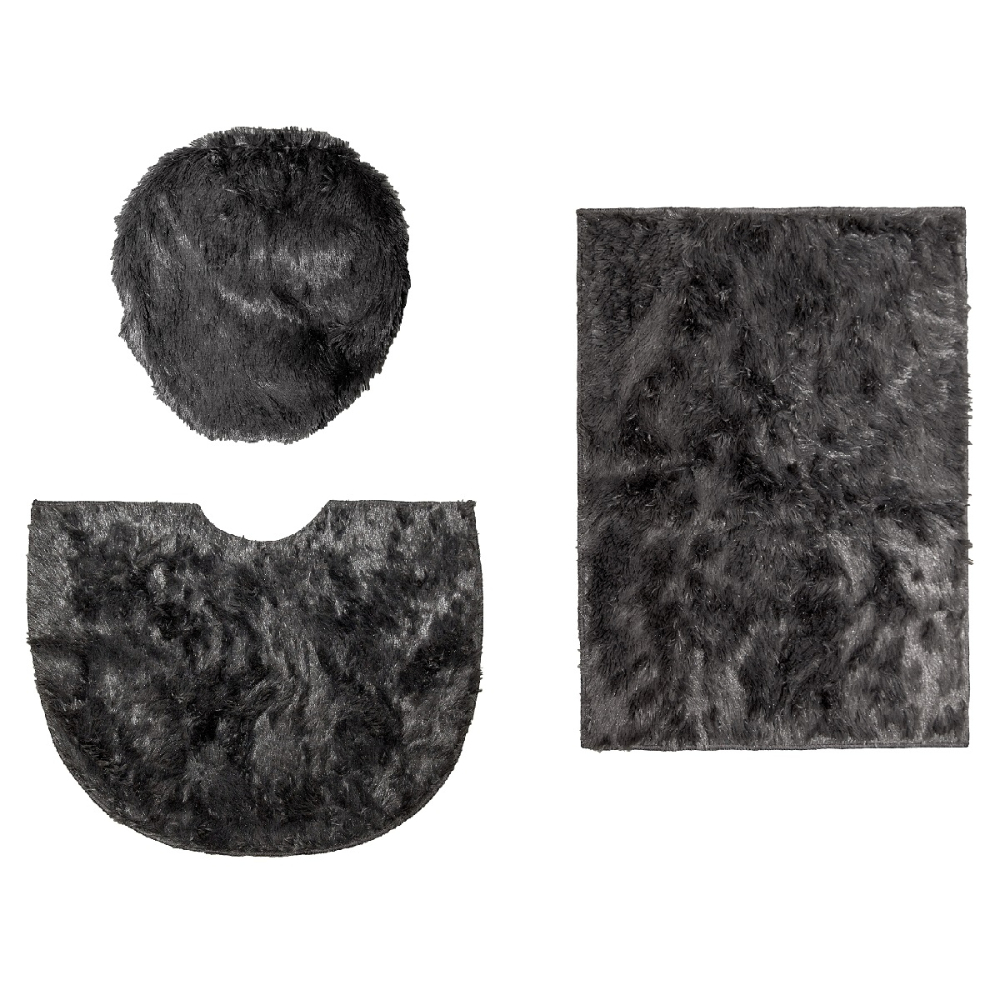 Kit banheiro 3 peças Grafiti Shaggy decorativo premium luxoA