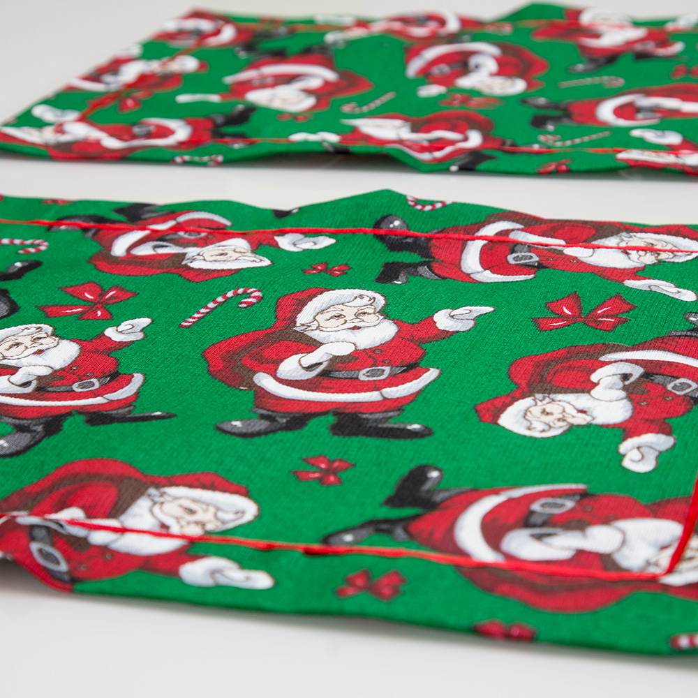 Lugar Americano 2 peças Mesa Posta Natal Papai Noel Verde