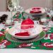 Lugar Americano 2 peças Mesa Posta Natal Papai Noel Verde