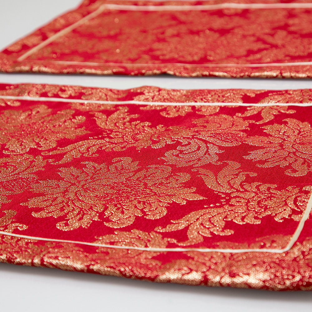 Lugar Americano 43x33cm Mesa Posta Natal  Medalhao Vermelho