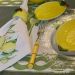 Lugar Americano tecido retangular estampado decorativo Limão