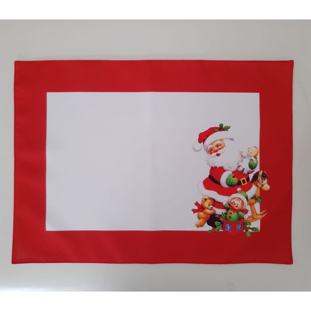 Lugar Americano tecido retangular estampado decorativo Papai Noel