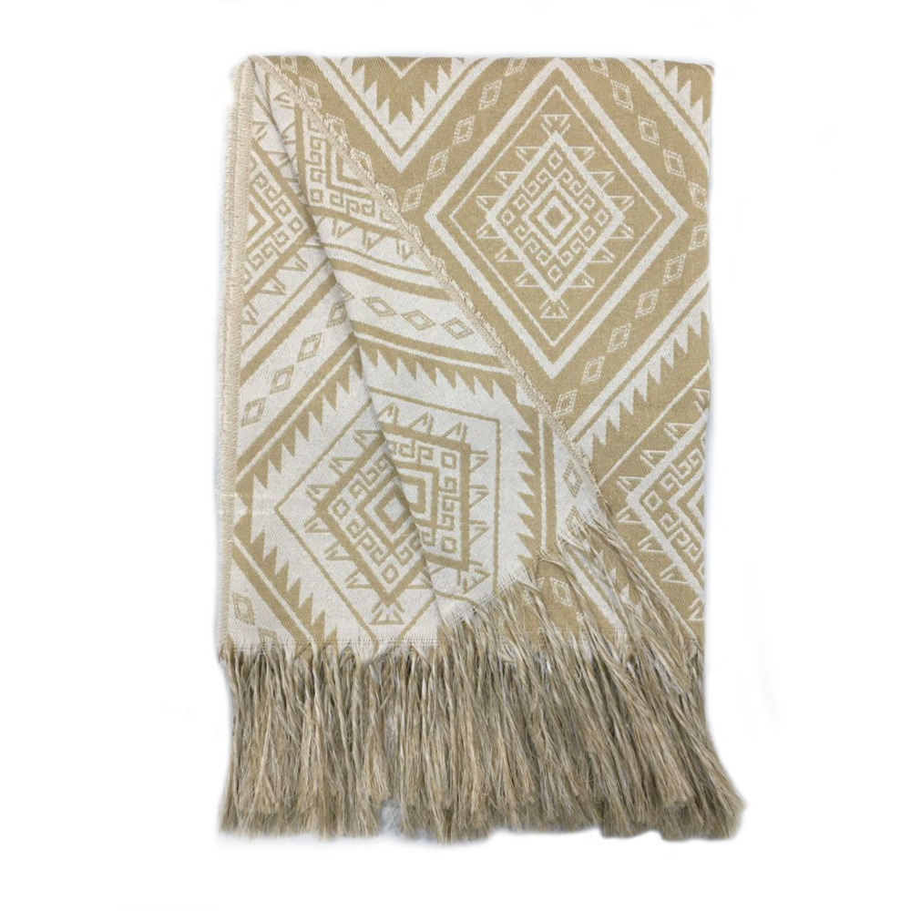 Manta Para Sofá jacquard Protetora 1,60m x 1,40m Agra Bege