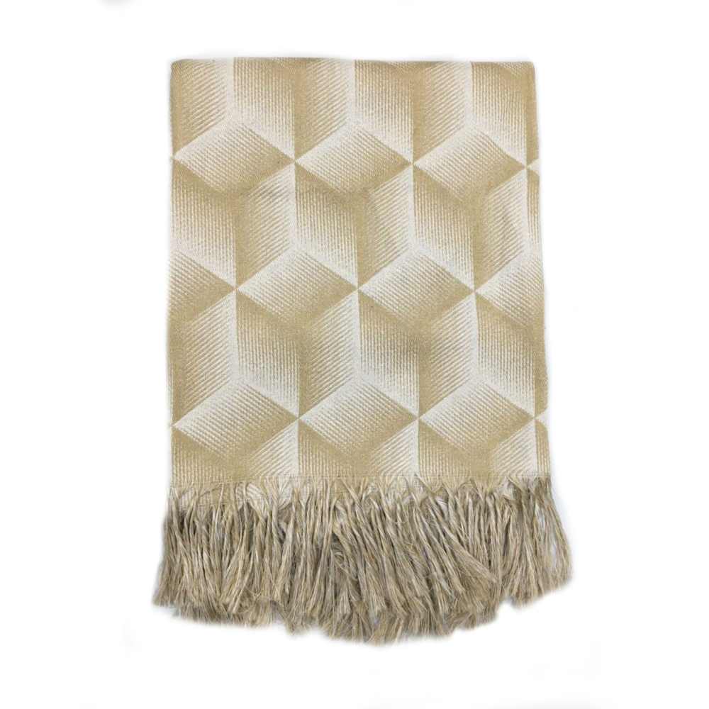 Manta Xale Sofá tipo capa jacquard 1,60X1,40m Ganges Bege
