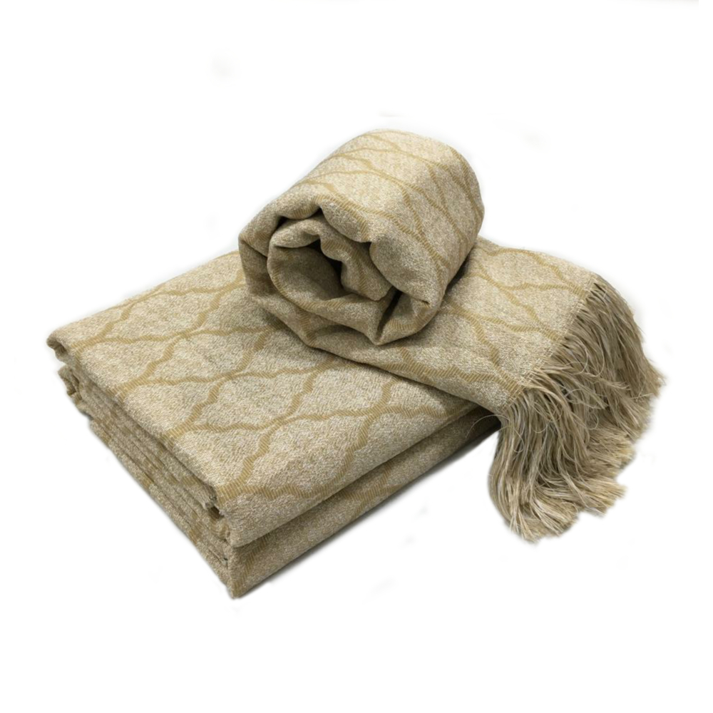 Manta Xale Sofá tipo capa jacquard 1,60X1,40m Vitral Bege