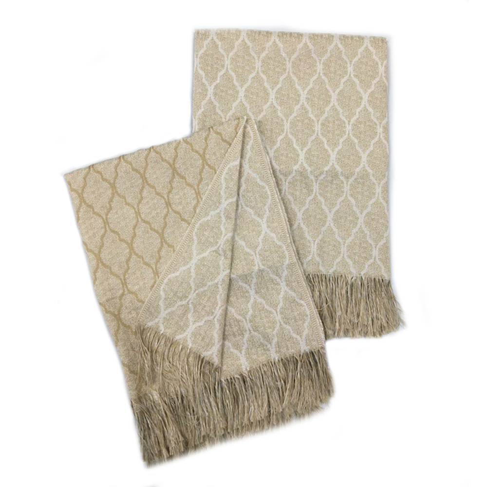 Manta Xale Sofá tipo capa jacquard 1,60X1,40m Vitral Bege
