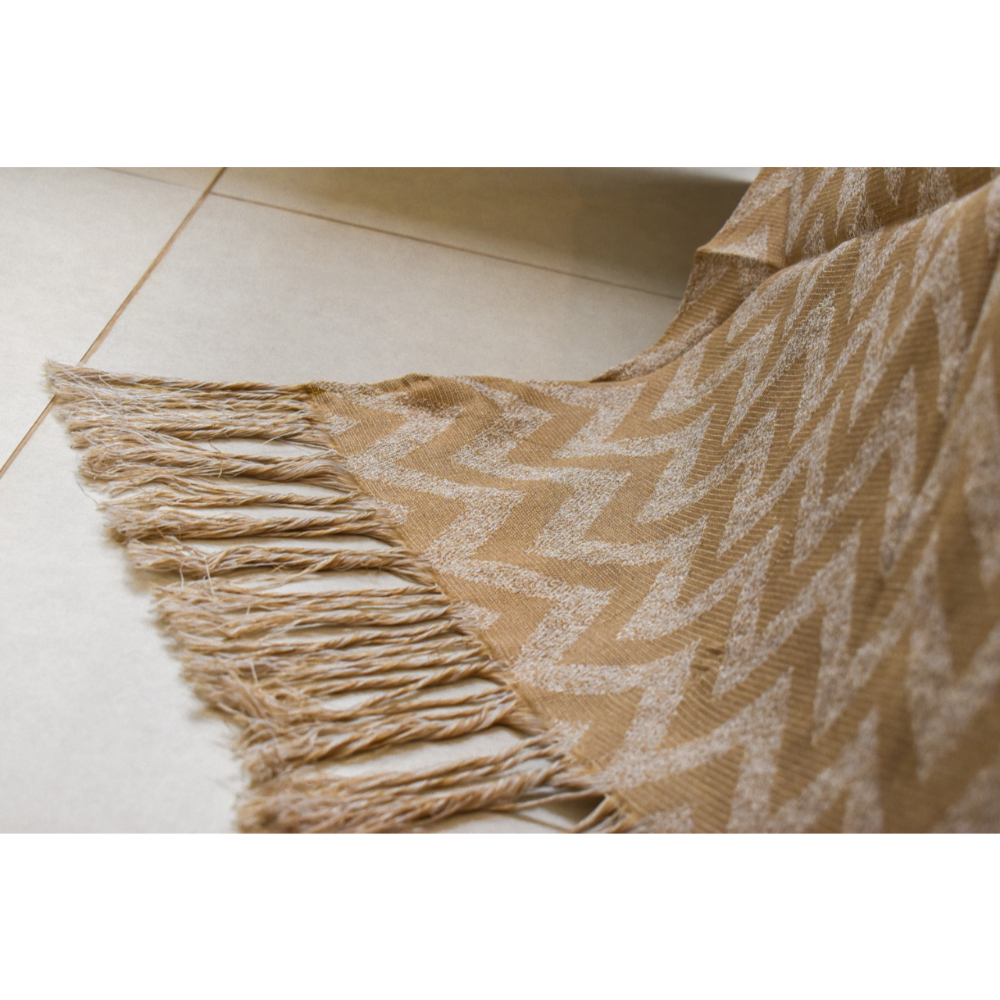 Manta Xale Sofá tipo capa jacquard 2,10X1,40m Missonico Bege