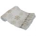 Manta Xale p Sofá tipo capa jacquard Flor57S Bege 2,20x1,40
