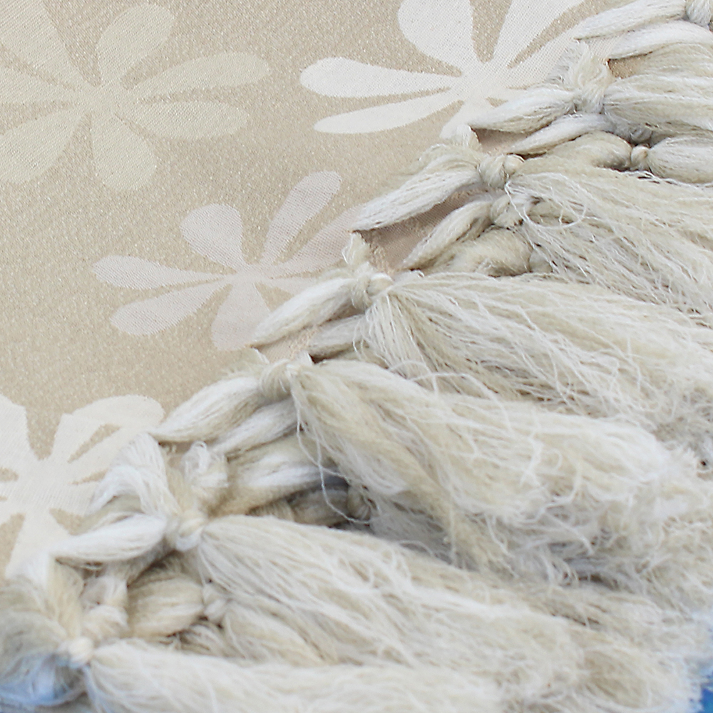Manta Xale p/ Sofá tipo capa jacquard Flor67 Bege 2,50x1,40