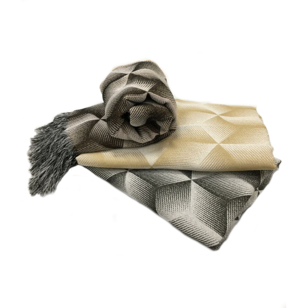 Manta para sofá e cama jacquard 2,10m x 1,40m Ganges Bege