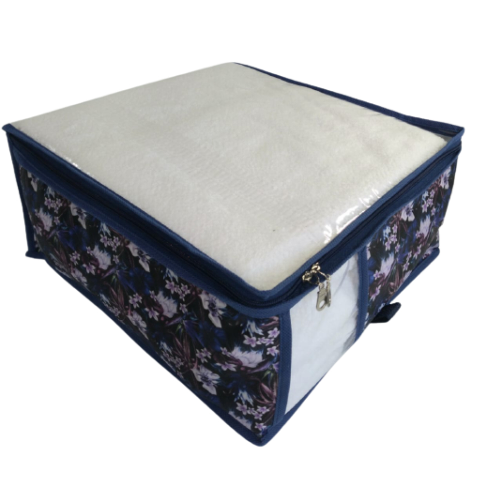 Organizador Anti Bolor Tam M Nylon PVC Floral Az c/ zíper