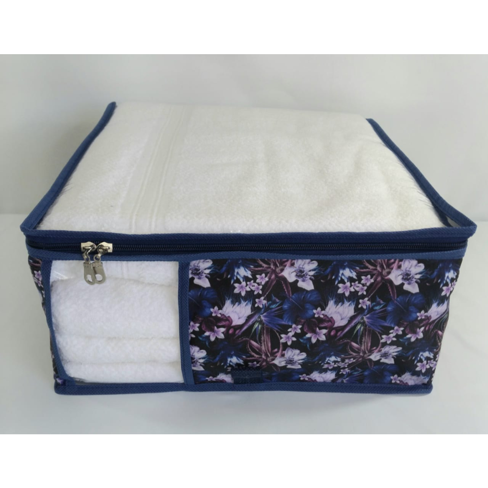 Organizador Anti Bolor Tam M Nylon PVC Floral Az c/ zíper