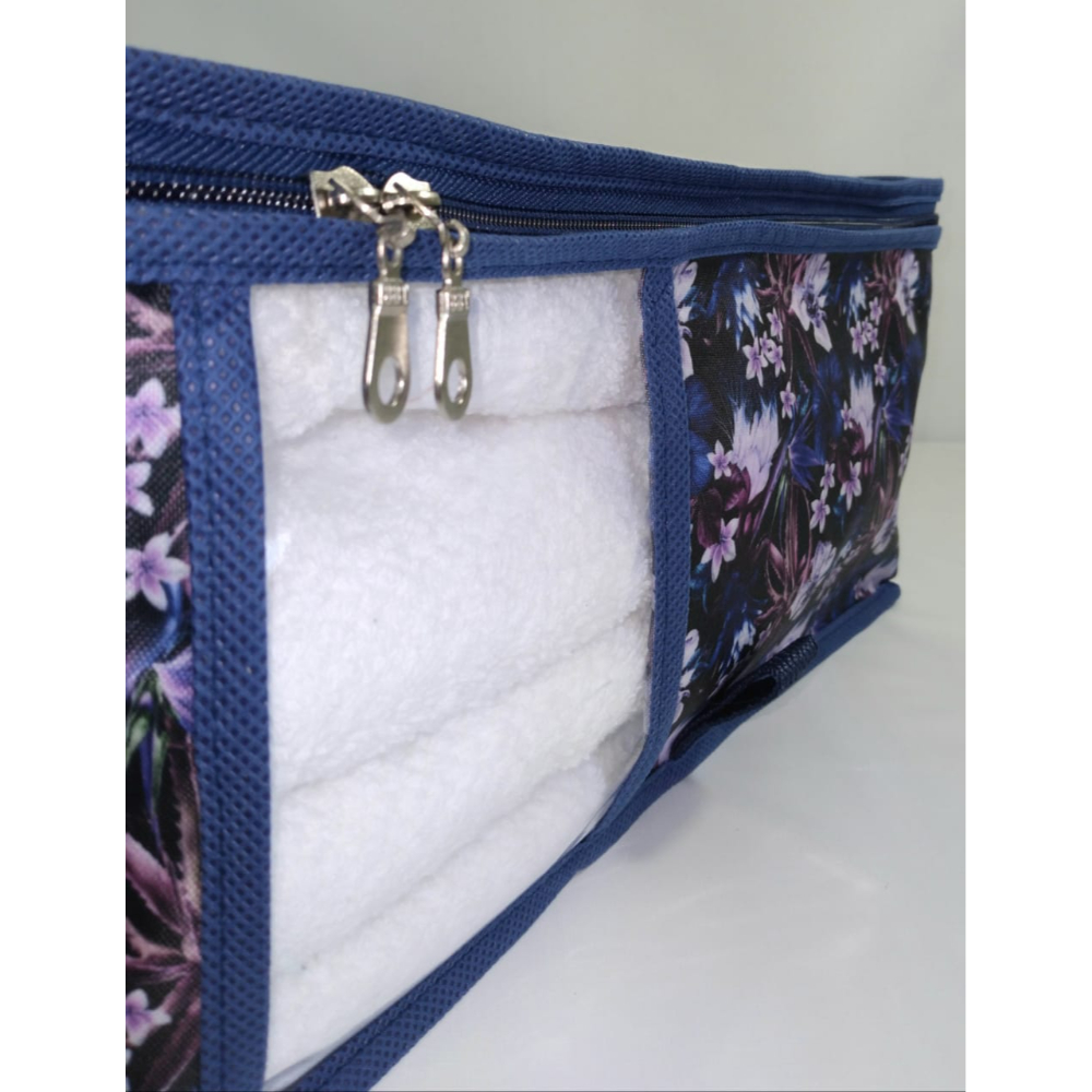 Organizador Anti Bolor Tam M Nylon PVC Floral Az c/ zíper